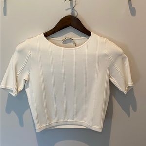 Alice and Olivia white crop top